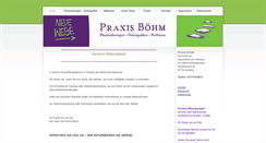 Desktop Screenshot of physiotherapie-boehm.de