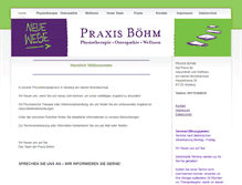 Tablet Screenshot of physiotherapie-boehm.de